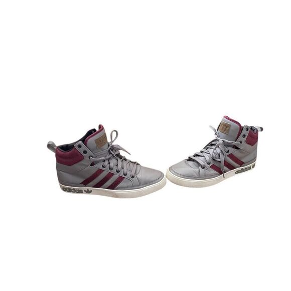 Adidas Men's Top Court High Sneakers Gray/Maroon Size 12 Casual Shoes - Picture 2 of 8